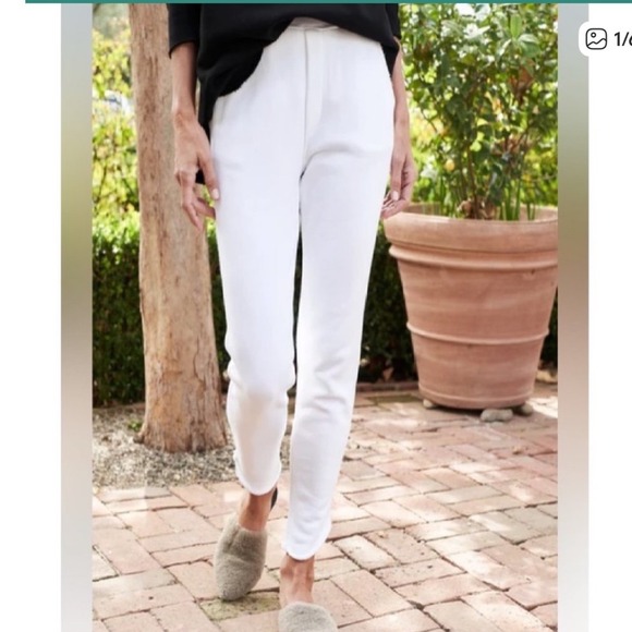 Frank & Eileen Pants - Frank Eileen White Sweatpants Joggers Lounge Pants Relaxed Fit Size M